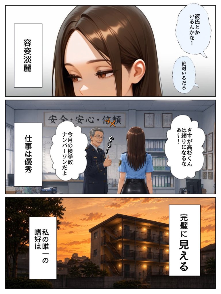【エロ漫画】実は汚部屋で毎日オナってる生き遅れBBA警官の愛用ディルドと俺のチン〇が激似だったのでセフレ化したら孕ませてしまった話