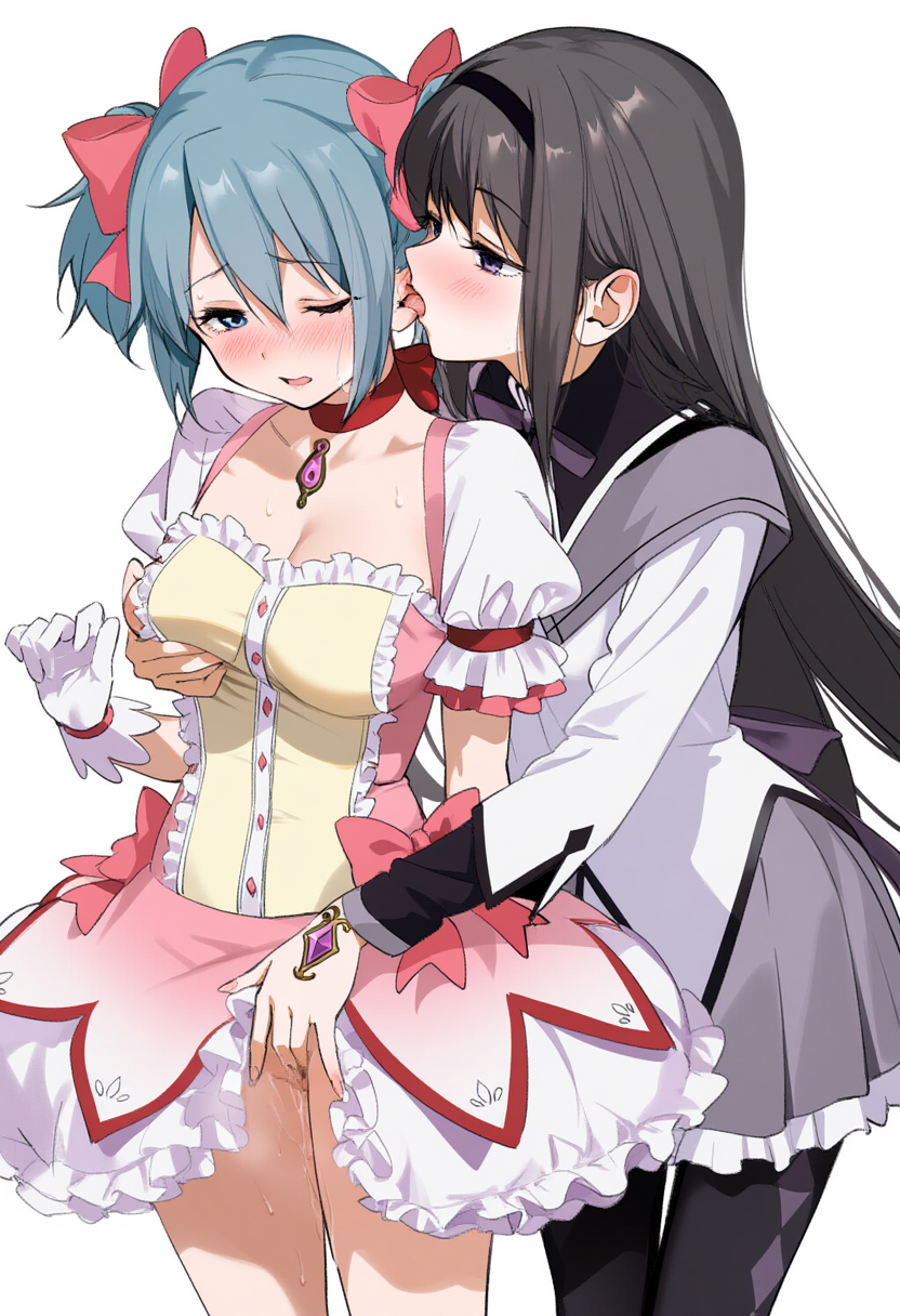 【画像】まどかの格好した美樹さやかと暁美ほむらの百合えっち