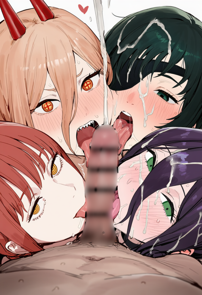 【二次エロ】チェンソーマン ハーレムフェラ♥