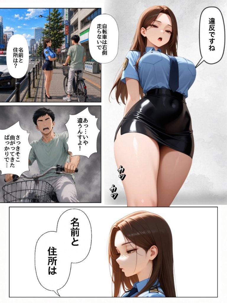 【エロ漫画】実は汚部屋で毎日オナってる生き遅れBBA警官の愛用ディルドと俺のチン〇が激似だったのでセフレ化したら孕ませてしまった話
