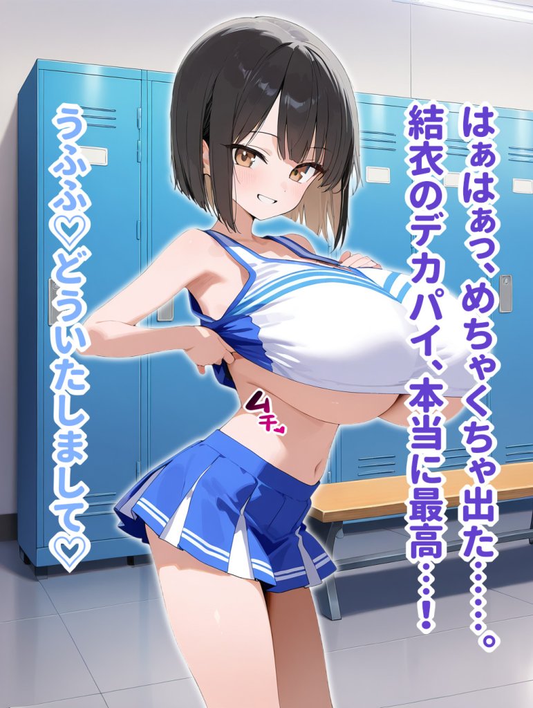 【エロCG集】チア部の爆乳後輩に禁欲生活を強いられる日々から試合に勝ってご褒美中出しえっちさせてもらう話