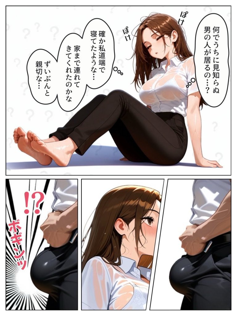 【エロ漫画】実は汚部屋で毎日オナってる生き遅れBBA警官の愛用ディルドと俺のチン〇が激似だったのでセフレ化したら孕ませてしまった話