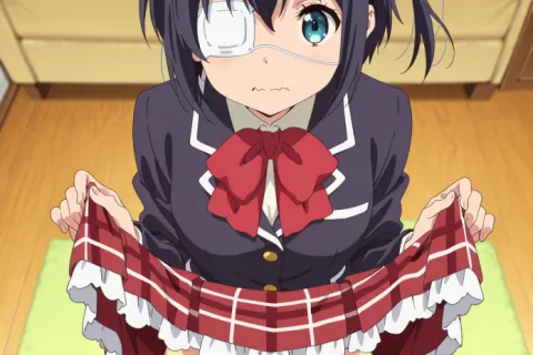【画像】小鳥遊六花にたくしあげて下着みせてもらいたいエロ画像