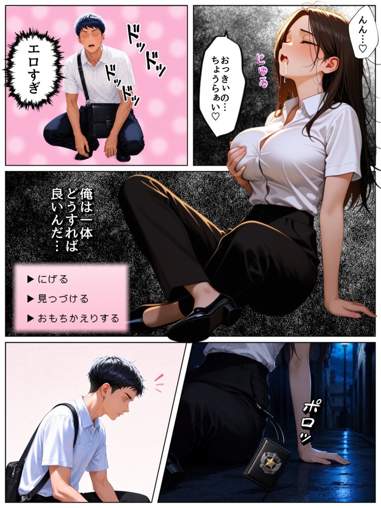 【エロ漫画】実は汚部屋で毎日オナってる生き遅れBBA警官の愛用ディルドと俺のチン〇が激似だったのでセフレ化したら孕ませてしまった話