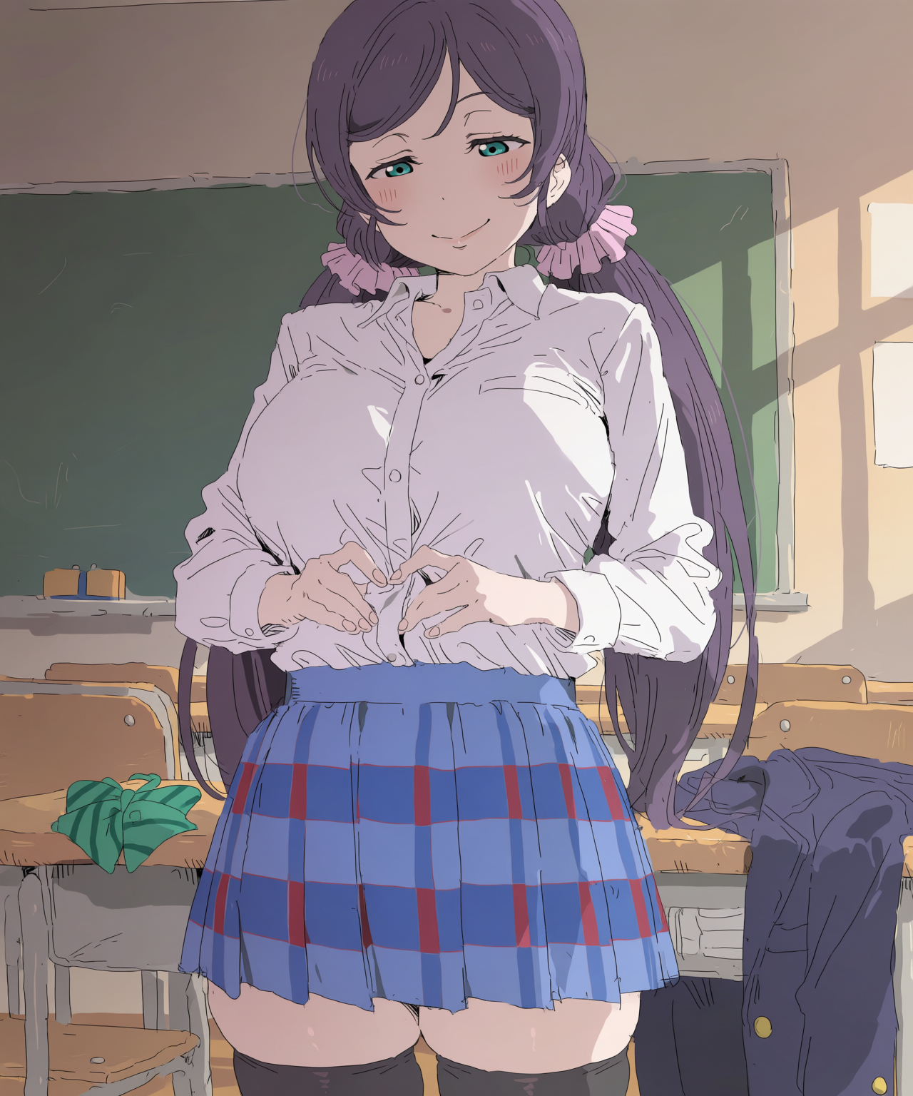 東條希ちゃん 制服脱衣 (5/23)