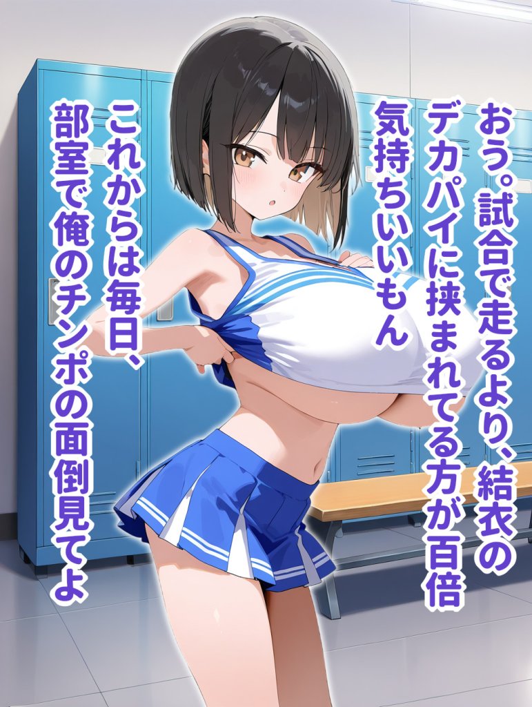 【エロCG集】チア部の爆乳後輩に禁欲生活を強いられる日々から試合に勝ってご褒美中出しえっちさせてもらう話