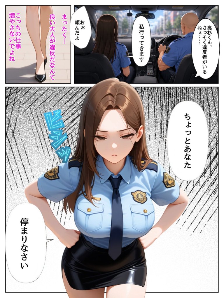 【エロ漫画】実は汚部屋で毎日オナってる生き遅れBBA警官の愛用ディルドと俺のチン〇が激似だったのでセフレ化したら孕ませてしまった話