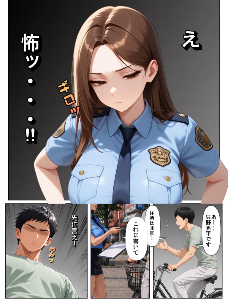 【エロ漫画】実は汚部屋で毎日オナってる生き遅れBBA警官の愛用ディルドと俺のチン〇が激似だったのでセフレ化したら孕ませてしまった話