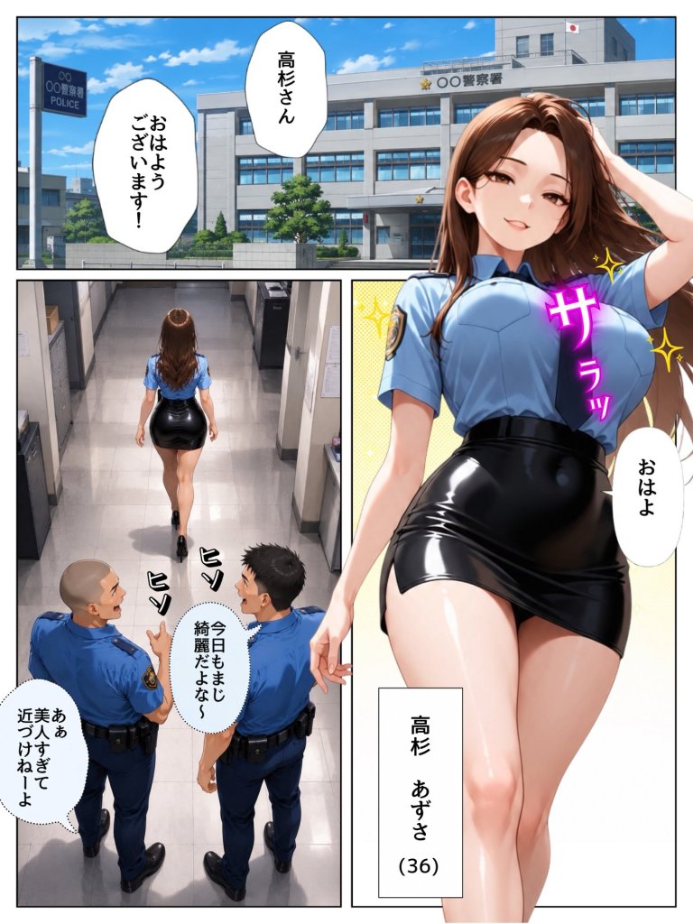 【エロ漫画】実は汚部屋で毎日オナってる生き遅れBBA警官の愛用ディルドと俺のチン〇が激似だったのでセフレ化したら孕ませてしまった話