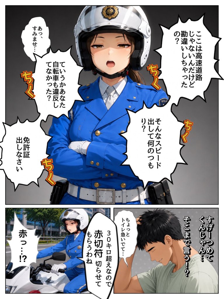 【エロ漫画】実は汚部屋で毎日オナってる生き遅れBBA警官の愛用ディルドと俺のチン〇が激似だったのでセフレ化したら孕ませてしまった話