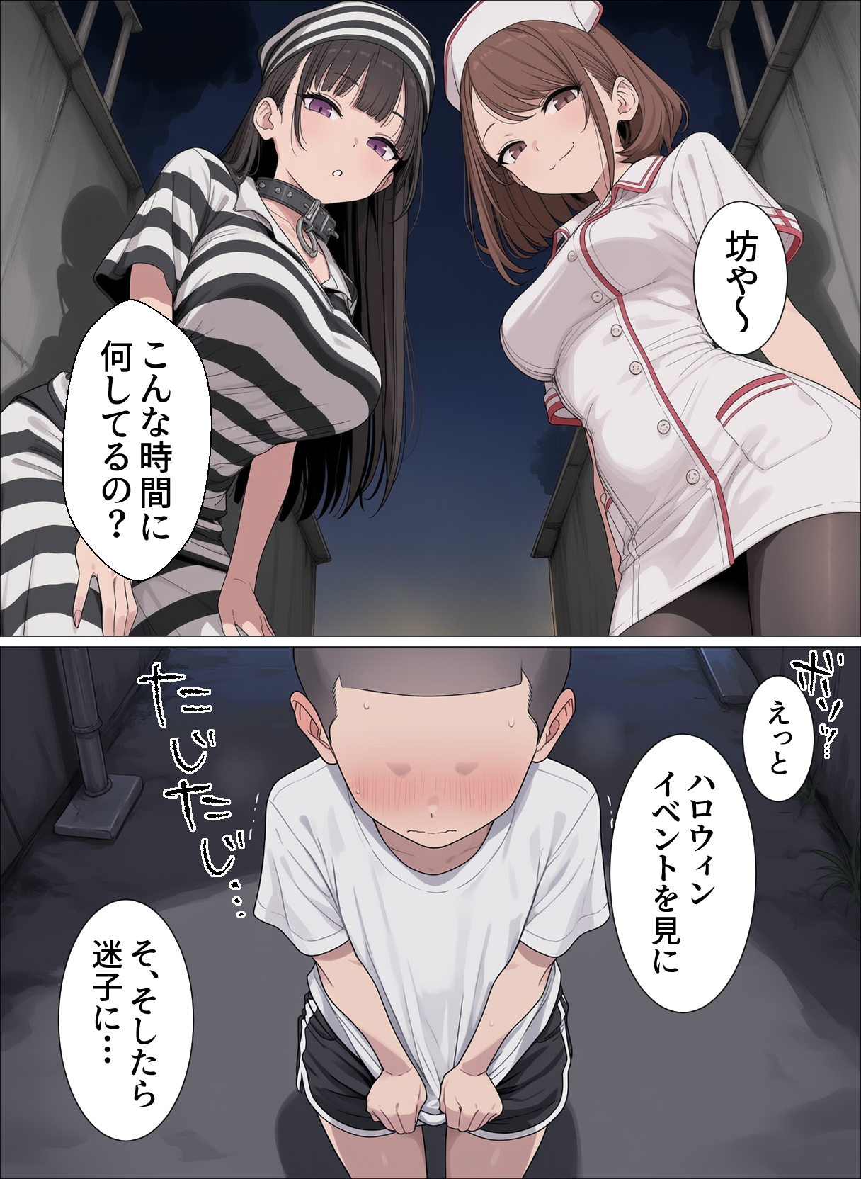 【ハロウィン企画】第一弾 コスプレお姉さん達にナンパされるショタ (2/26)