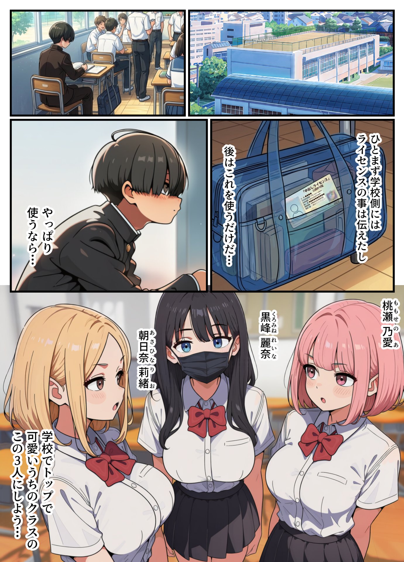 【エロ漫画】中出しライセンスを配布された俺はクラスの一軍ギャルとセックス出来る件 3ページ目
