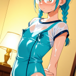 【】水色三つ編