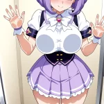 【エロ画像】紫髪外ハ