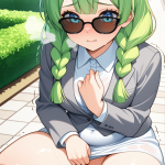 【】緑髪ツイン