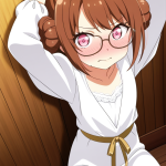 【】茶髪お団子