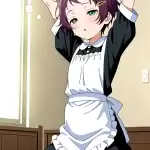 【エロ画像】紫髪刈り