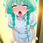 【】緑髪ツイン