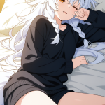 【】白髪三つ編