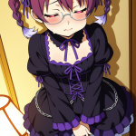 【】紫髪三つ編