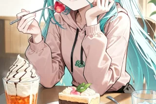 【AIイラスト】食事を