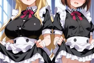 二人のメイドさんを脱