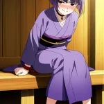 【エロ画像】紫髪外ハ