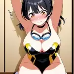 【エロ画像】黒髪ポニ