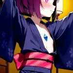 【エロ画像】紫髪外ハ