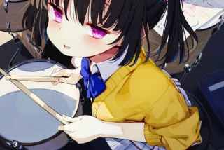 【二次】楽器女子の絵