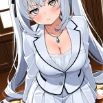 【エロ画像】銀髪内巻