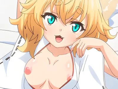 和服姿の美少女キツネ