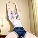 【エロ画像】青髪ボブ
