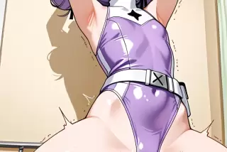 【エロ画像】紫髪お団