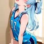 【エロ画像】水色ハー