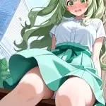 【エロ画像】緑髪ウェ