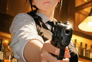 【AIイラスト】銃と女