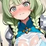 【エロ画像】緑髪三つ