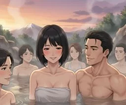 温泉で経験した乱交