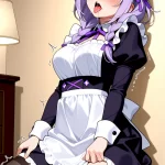 【エロ画像】紫髪三つ