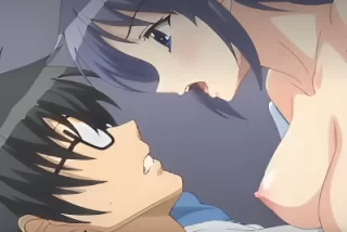 理想の女性に胸を揉む