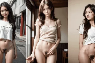 下半身丸裸のAI美女た
