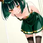 【エロ画像】緑髪外ハ