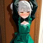 【エロ画像】銀髪お団