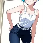 【エロ画像】水色髪刈