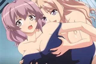 更衣室で友達とじゃれ