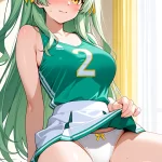 【エロ画像】緑髪セミ
