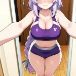 【エロ画像】紫髪三つ