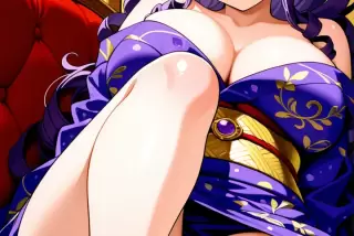 【エロ画像】紫髪ポニ