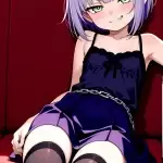 【エロ画像】紫髪刈り
